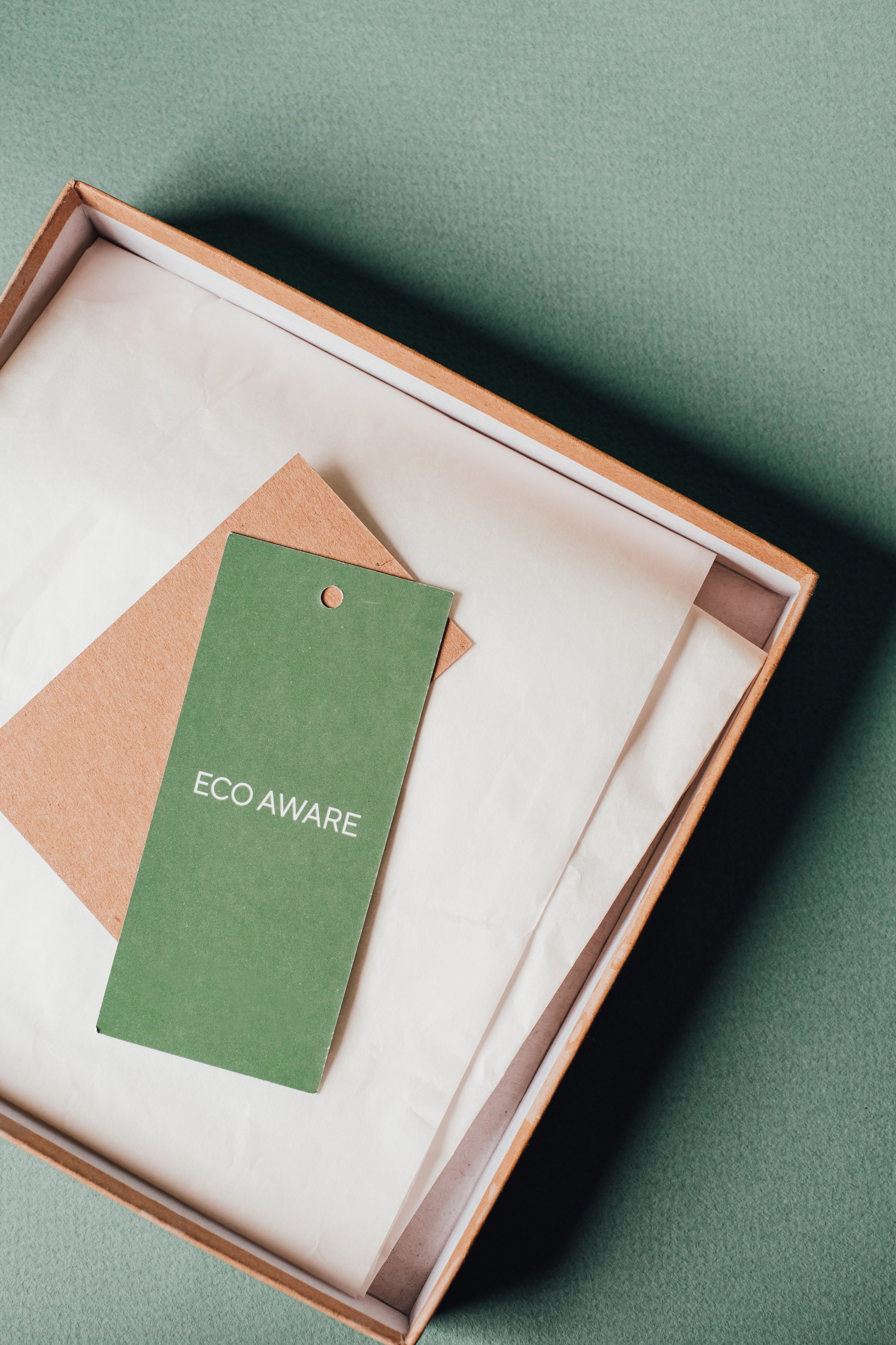 Eco Aware Tag on Packaging