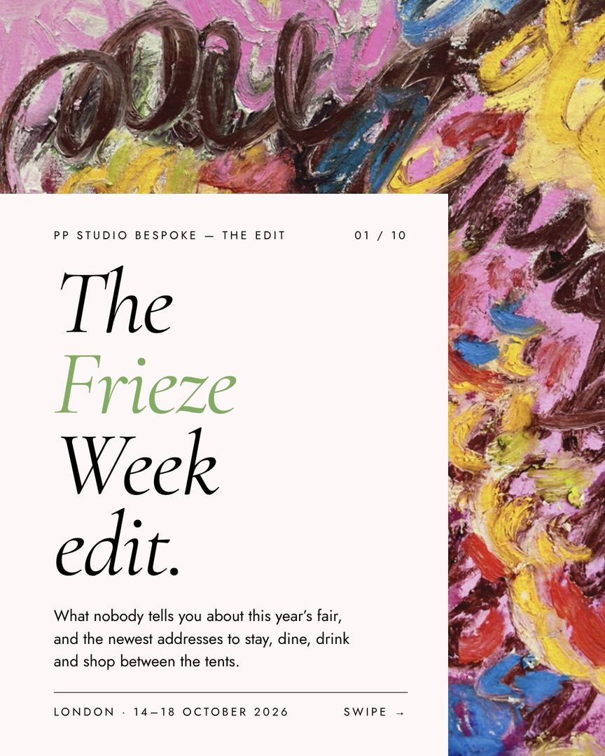 The Frieze Week edit cover with an expressive pink and yellow painting